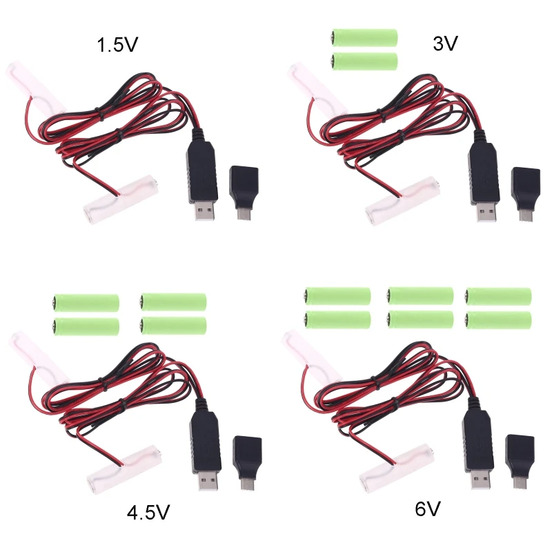 1 м USB Type C к двойному LR6 AA аккумуляторный кабель питания для светильник щения |