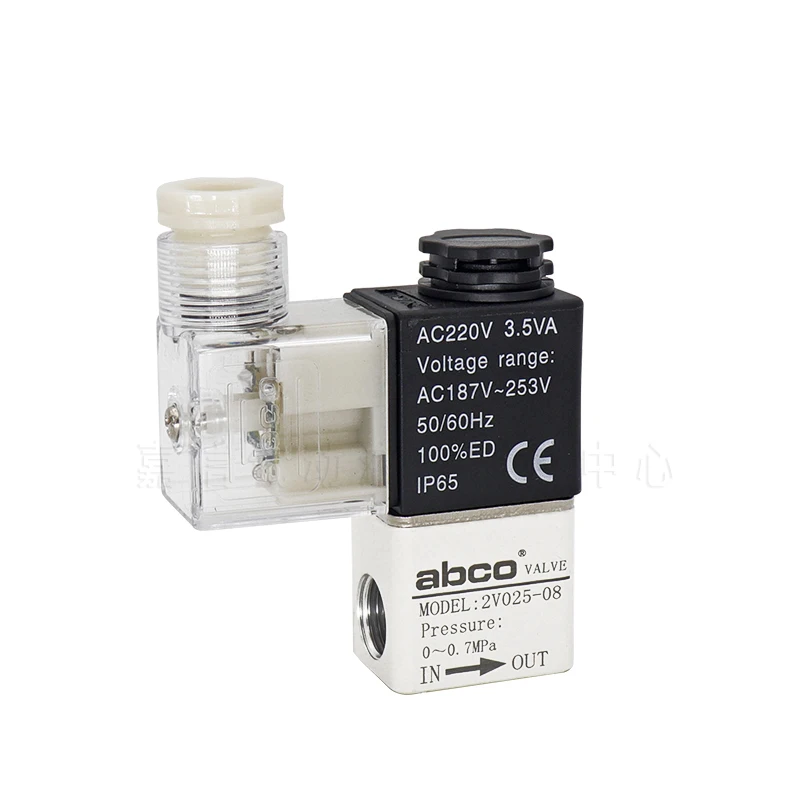 Пневматический 2 способ 2 положения 1/" bsp 2V025-08 DC12V DC24V AC110V AC220V Соленоидный клапан с воздушным направленным управлением