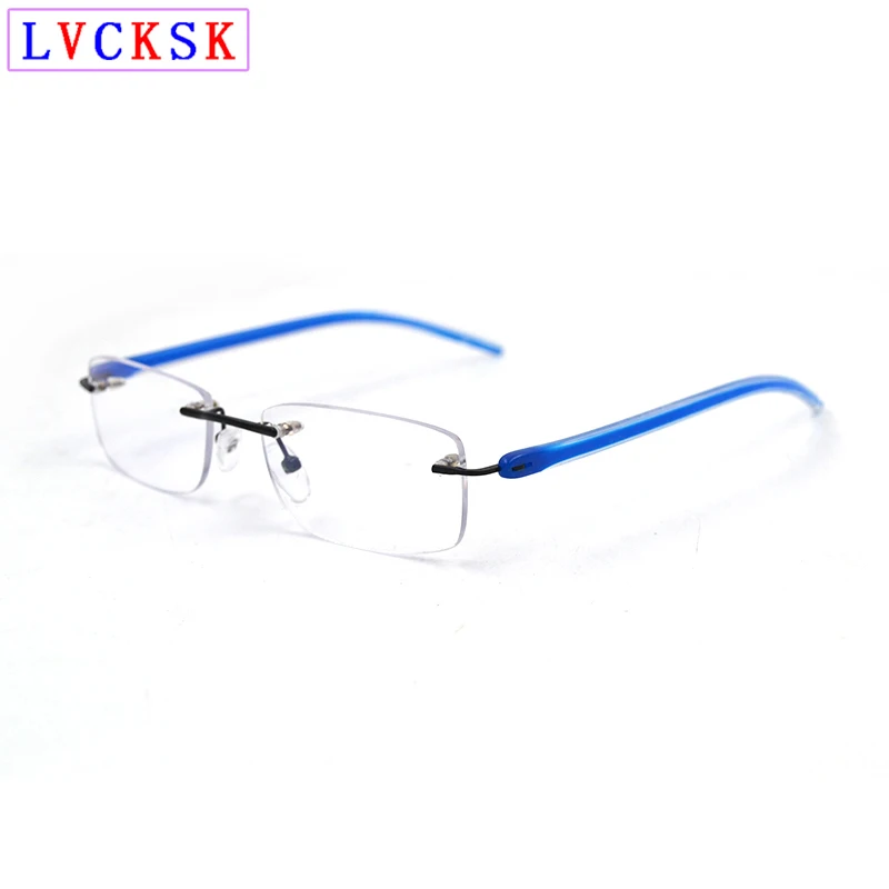 

Blue Light Blocking Myopia Glasses for Women Men Rimless Nearsighted Eyeglasses Students Computer Glasses Sight Protective N5