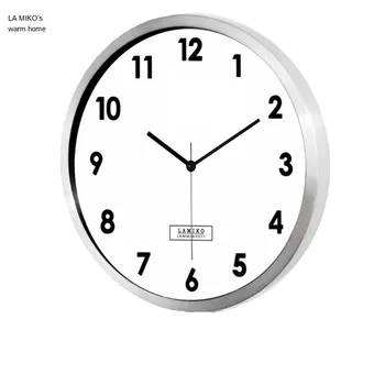 

Factory Direct Sales Metal Hanging Clock Nordic Simple Living Room Mute Second Sweeping Digital Clock Quartz Electronic Watch