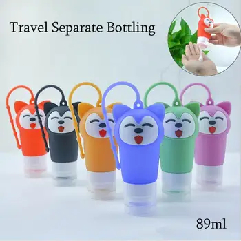 

89ml Cartoon Silica Gel Empty Bottle Travel Sub Bottling Fastener For Storing Emulsion Refillable Bottle--Three-layer Leak-proof