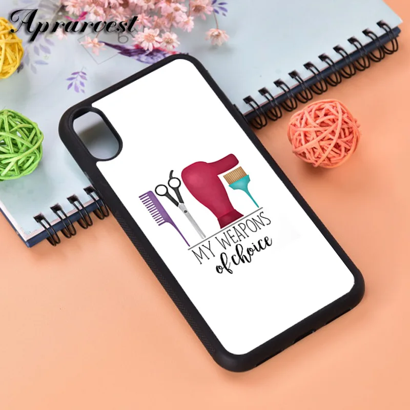 Aprarvest парикмахерская расческа Парикмахерская чехол для телефона чехол для iPhone 5 5S SE 6 6S 7 8 PLUS X XS XR MAX 11 PRO - Цвет: LA3006
