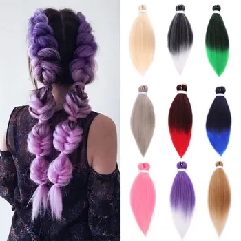 

Buqi 2020 Jumbo Braids Braiding Hair Style Extension For Women Ombre Grey Pink Red Blue Green