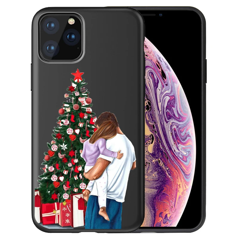 08 Для iphone 11 семья мама девочка мальчик Рождественская елка чехол для телефона для iphone 11 Pro Max 8 7 X XS Max XR 6 7 8 Plus 5S SE - Цвет: 08