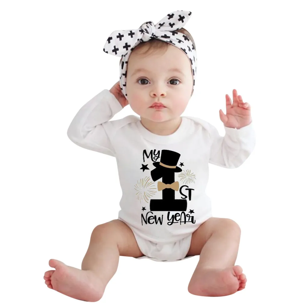 Одежда для малышей «Мой первый год» комбинезон с длинными рукавами для новорожденных девочек и мальчиков, Повседневная зимняя одежда