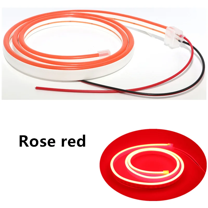 Rose red Неоновая Гибкая лента-светильник 5*12 мм с мягкой веревкой SMD 2835 Водонепроницаемая 1 м 2 м 3 м 4 м 5 м 6 м 7 м 8 м 9 м 10 м DC12V белый розовый красный синий - Испускаемый цвет: Rose red