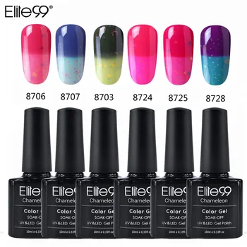 

Elite99 6pcs/lot Temperature Changing Cheese Nail Gel Polish 10ml Chameleon Change Gel Lacquer Color Change Gel Varnish Lacquer