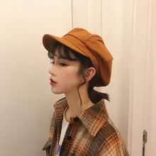 Берет на весну и осень, тонкий мягкий верх, одноцветная восьмиугольная кепка, Женская Повседневная шапка в японском стиле, художественная Кепка в стиле ретро
