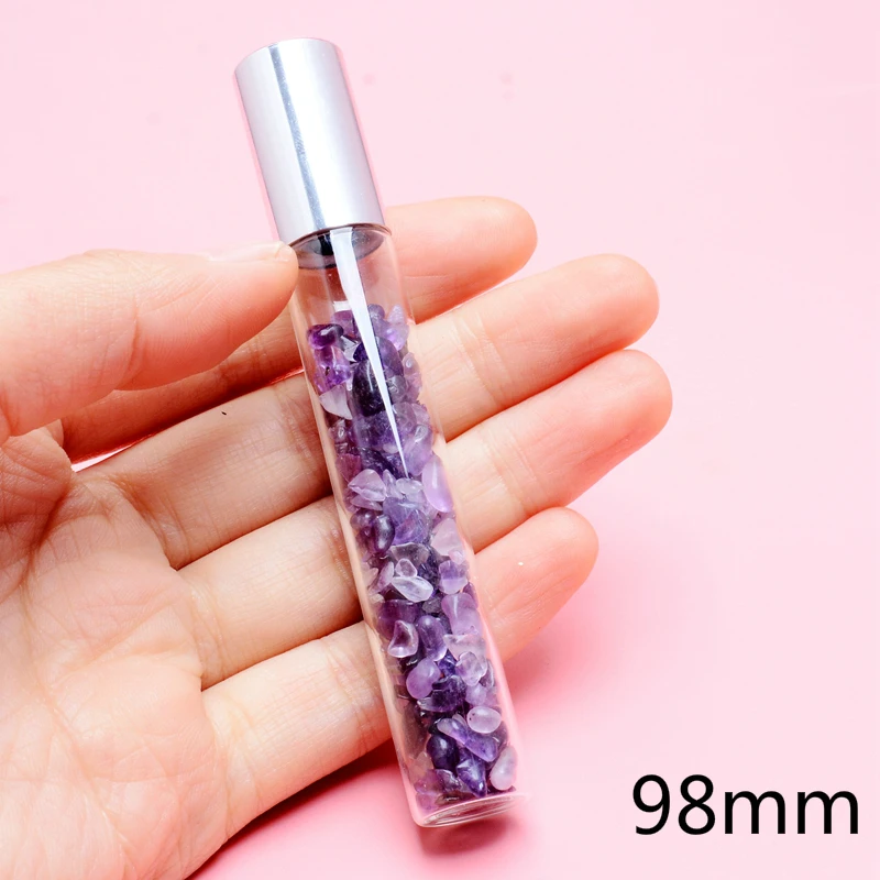 98mm-Amethyst QilmilyNatural камень Стекло эфирное масло косметика парфюмерия диспенсер 70/98 мм для Для женщин Для мужчин колеса духов дома изысканное украшение производителя "Gift Souvenir" - Окраска металла: 98mm-Amethyst
