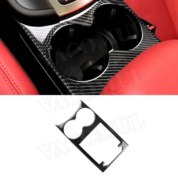 

Carbon Fiber Gear Shift Water Cup Holder Trim Sticker Frame Cover for Porsche Macan 2015-2018 Car Accessories