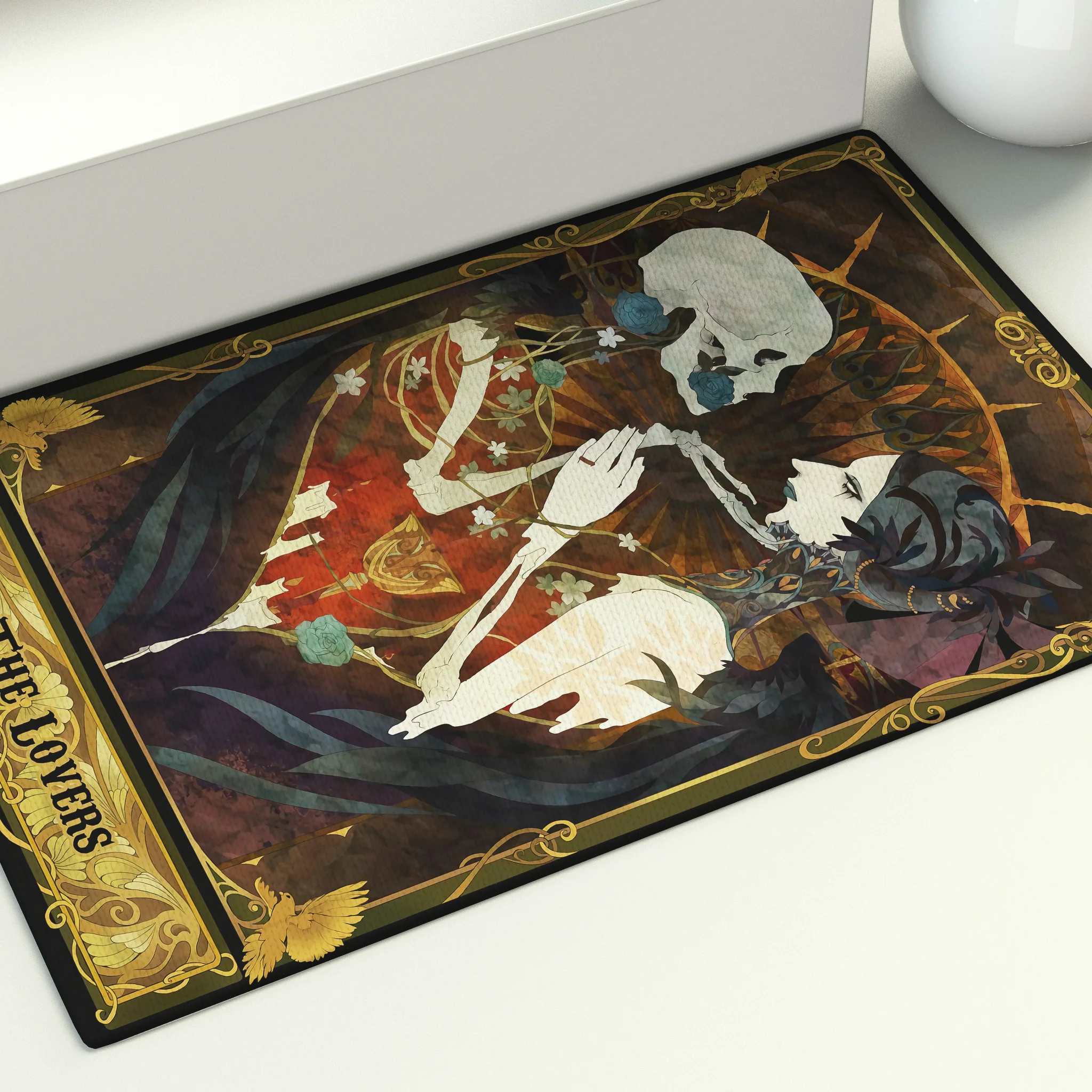 

Western Witch Tarot Card Floor Mat Witchcraft Area Rugs Large Home Living Bath Room Decor Moon Sun Flower Divination Carpet