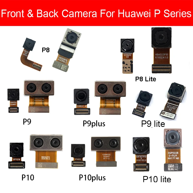 Модуль фронтальной и задней камеры для huawei P8 P9 G9 P10 Lite Plus основная задняя большая и лицевая маленькая камера гибкий кабель для замены, ремонта