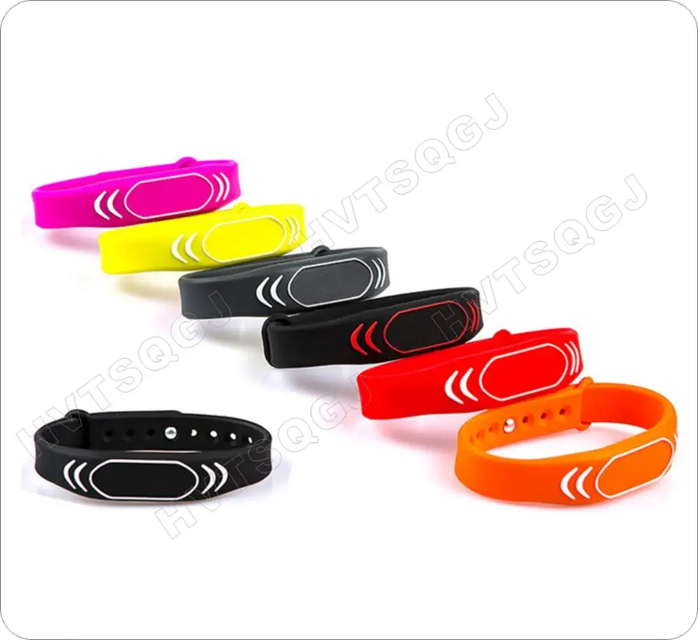 13,56 МГц ISO14443A RFID полоса 1K Регулируемый NFC силиконовый rfid браслет карта