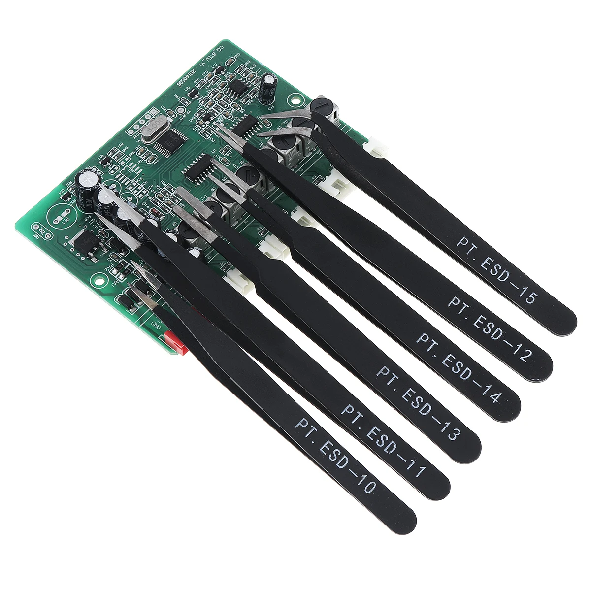 6pcs Stainless Steel Tweezer 1.0MM Anti Static Fix Repair Tool Kit for Electronics Jewelry Fine Craft Mobile phone Sticker Drill