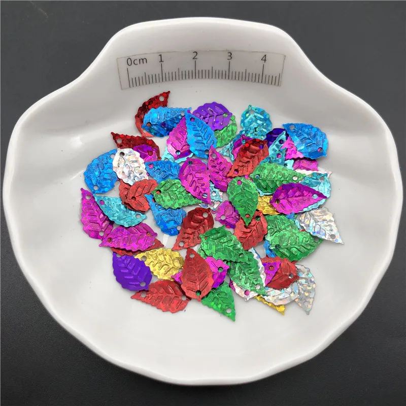 30g 9x16mm Leaf Loose Sequins Paillettes For Sewing Shoes Hat Kids DIY Crafts Accessories