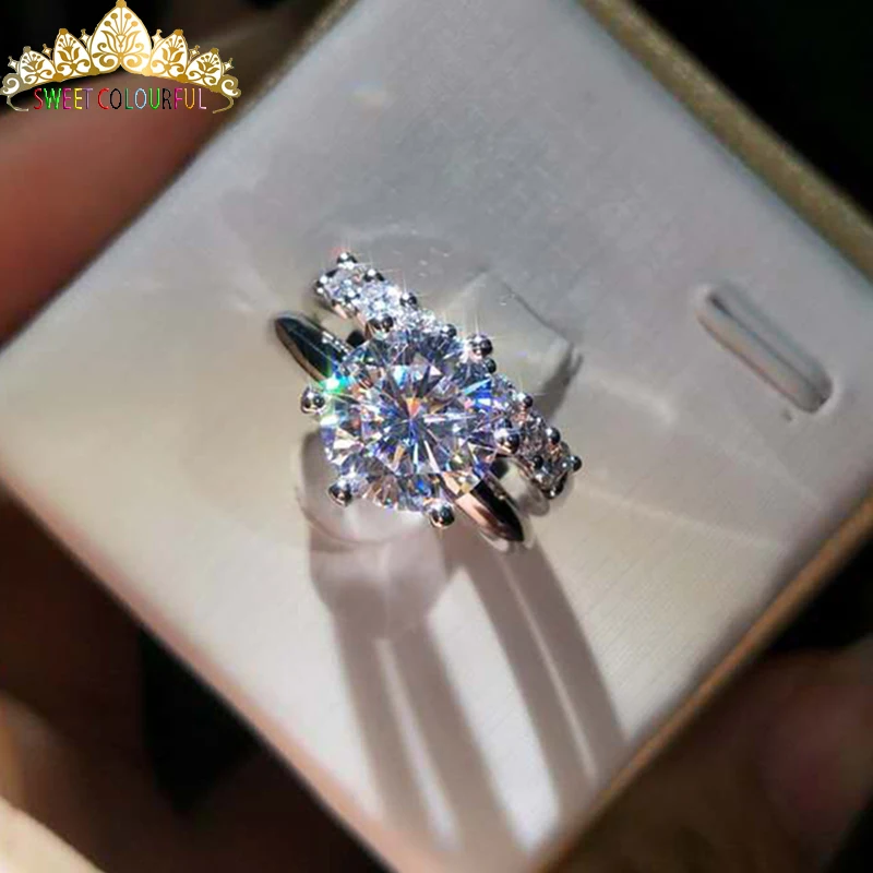 

100% 18K 750Au Gold 2pcs Moissanite Ring,Moissanite Engagement Ring, D color With national certificate MO-01