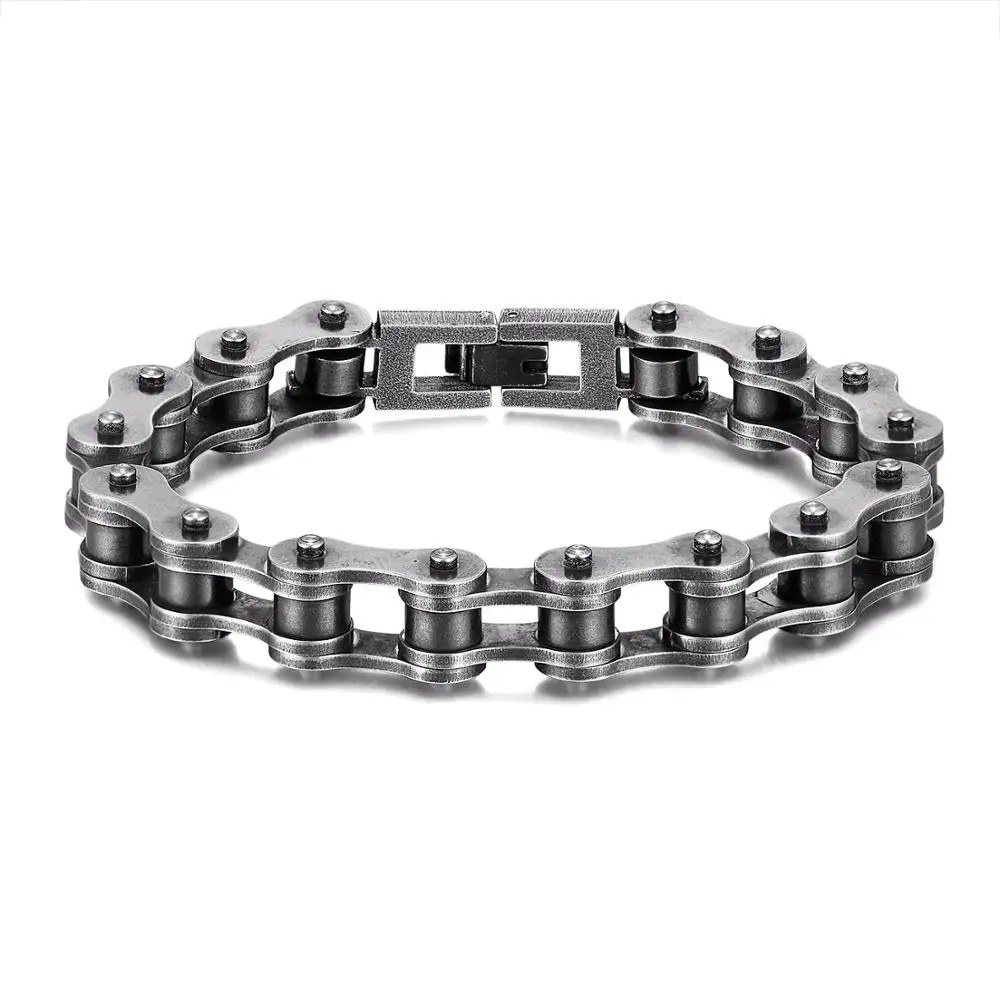 Fashion punk biker chain bracelet mens bracelet link chain motorcycle bicycle style bracelets stainless steel bangles jewelry stainless steel bracelet chain bracelet
