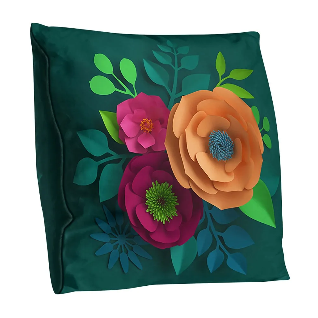 Ouneed Cushion Cover Art watercolor flowers prints Pillow Case Polyester Sofa Home Decors animeative cojines almofadas drop ship