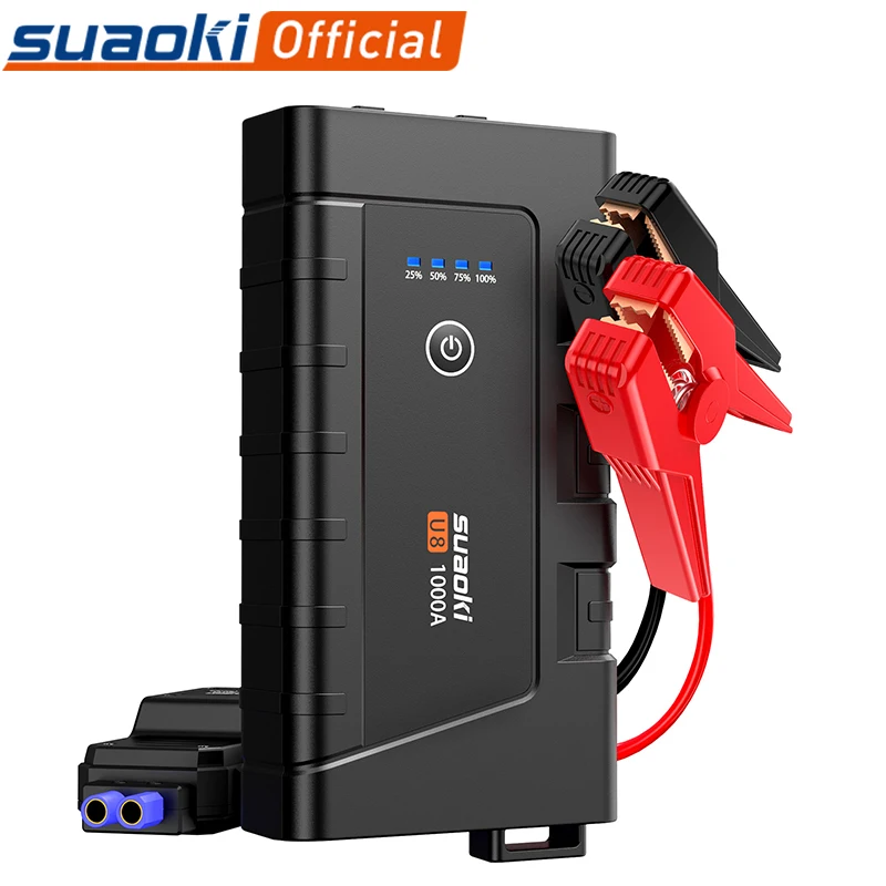 SUAOKI U8 12000 мАч аккумулятор 1000А пиковый ток стартер автомобиля аварийный аккумулятор светодиодный фонарик QC3.0 USB зарядка для телефона