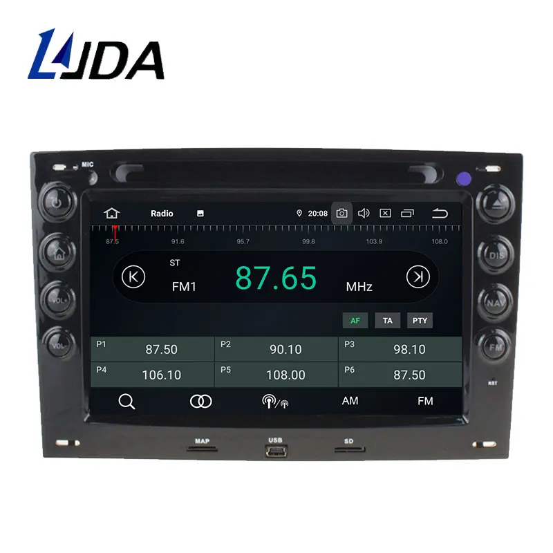 Автомагнитола LJDA 2 DIN Android 10 0 DVD GPS радио для Megane 2003 2004 2005 2006 2007 2008 2009 2010 4 Гб + 64 ГБ Wi Fi
