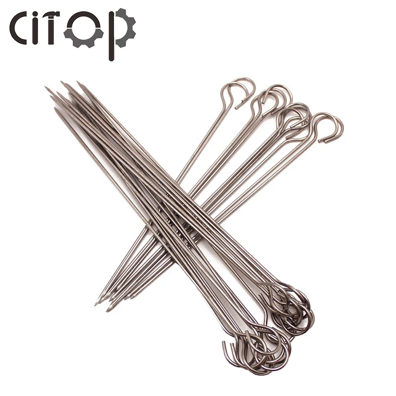 15Pcs/set 20cm 25cm 30cm Outdoor Home Camping Picnic Tools Kitchen Roast Skewers Needle Stick Stainless Steel BBQ Barbeque