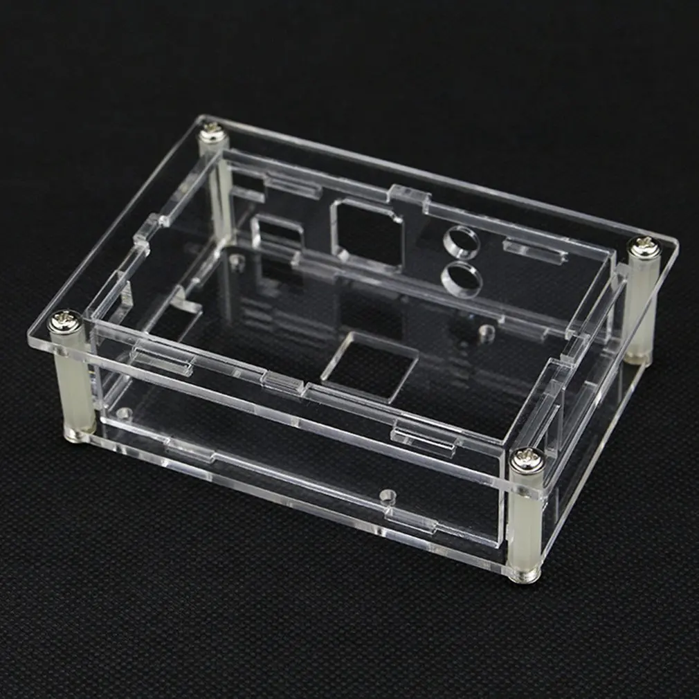 

For Raspberry Pi 4 Model B Acrylic Case Transparent Shell for 3.5inch HDMI Touch Screen Display Enclosure