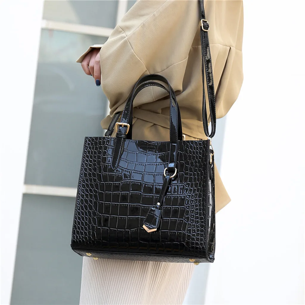 Black Роскошные женские сумки через плечо, сумка-мессенджер на плечо, сумка-кошелек для телефона, сумки 2 шт., женская сумка,#35 - Цвет: Black