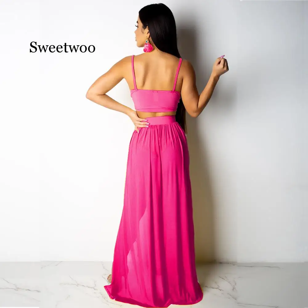 High Waist Bikini Women Halter Swimwear Swimsuit Biquini Bandage Bikinis Cover Up Bathing Suit Wrap Skirt Sarong 2Pieces Set