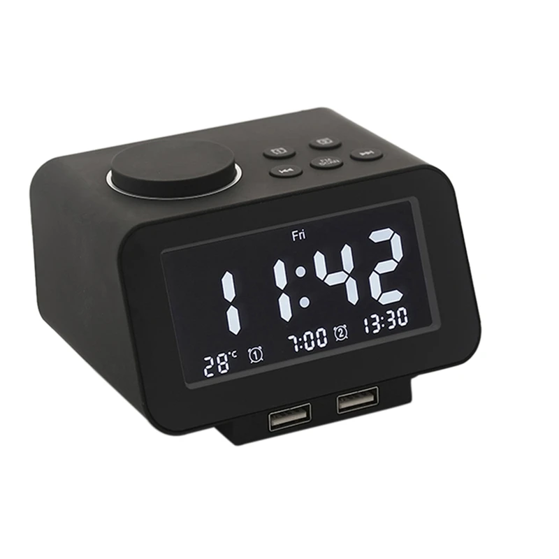 K8 Bluetooth динамик Повтор будильника с температурой светодиодный дисплей FM радио двойной usb порт зарядки для Iphone samsung планшет