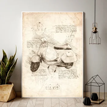 

Scooter design drawings Canvas Art Poster Home Wall Decor (No Frame)