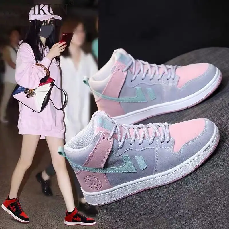

Spring Women Boots Faux Suede Leather Wedge Platform Boots Hidden Heel Shoes High Top Sneaker Casual Shoes for Woman Ankle Boot