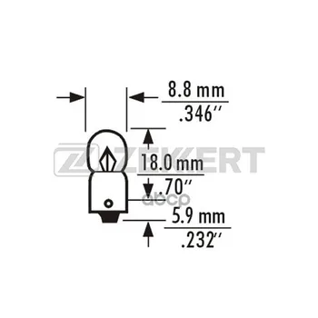 

Lamp T2W 12 V 2 W BA9s zekkert art. LP-1021