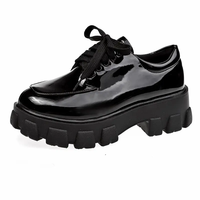

Clogs Platform Shoes Woman 2019 Dress Flats Women Modis Round Toe British Style Casual Female Sneakers Oxfords Women's Creepers