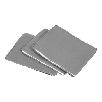 

3Pcs Non-Woven Foldable Storage Box Family Save Space Clothes Organizer Home Quilt Storage Bag Quilt Bag Holder Gray