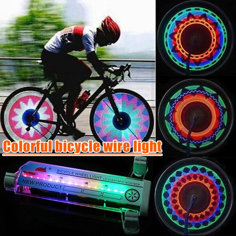 Vélo Vélo Vélo Rayon Fil Pneu Pneu Roue LED Lampe Lumineuse MR d851