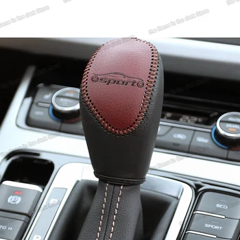 

Lsrtw2017 Genuine Leather Car Gear Lever Cover Trims for Geely Boyue Emgrand Atlas 2016 2017 2018 Interior shift knob