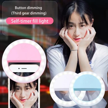 

Mobile Phone Selfie Lamp LED Ring Flash Lens Beauty Fill Light Lamp Portable Clip For Photo Camera For Cell Phone Smartphone
