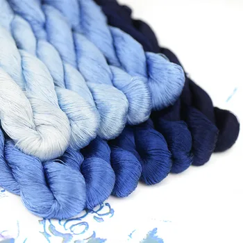 

1pcs/400m silk embroidery thread / 100% silk thread /hand embroidery embroider cross stitch/blue series/12 pure colors