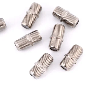

New Aluminium Alloy Joiner Barrels Connector F Plug Coupler Adapter Plus HD TV Coax Cable Wholesale 10Pcs/bag