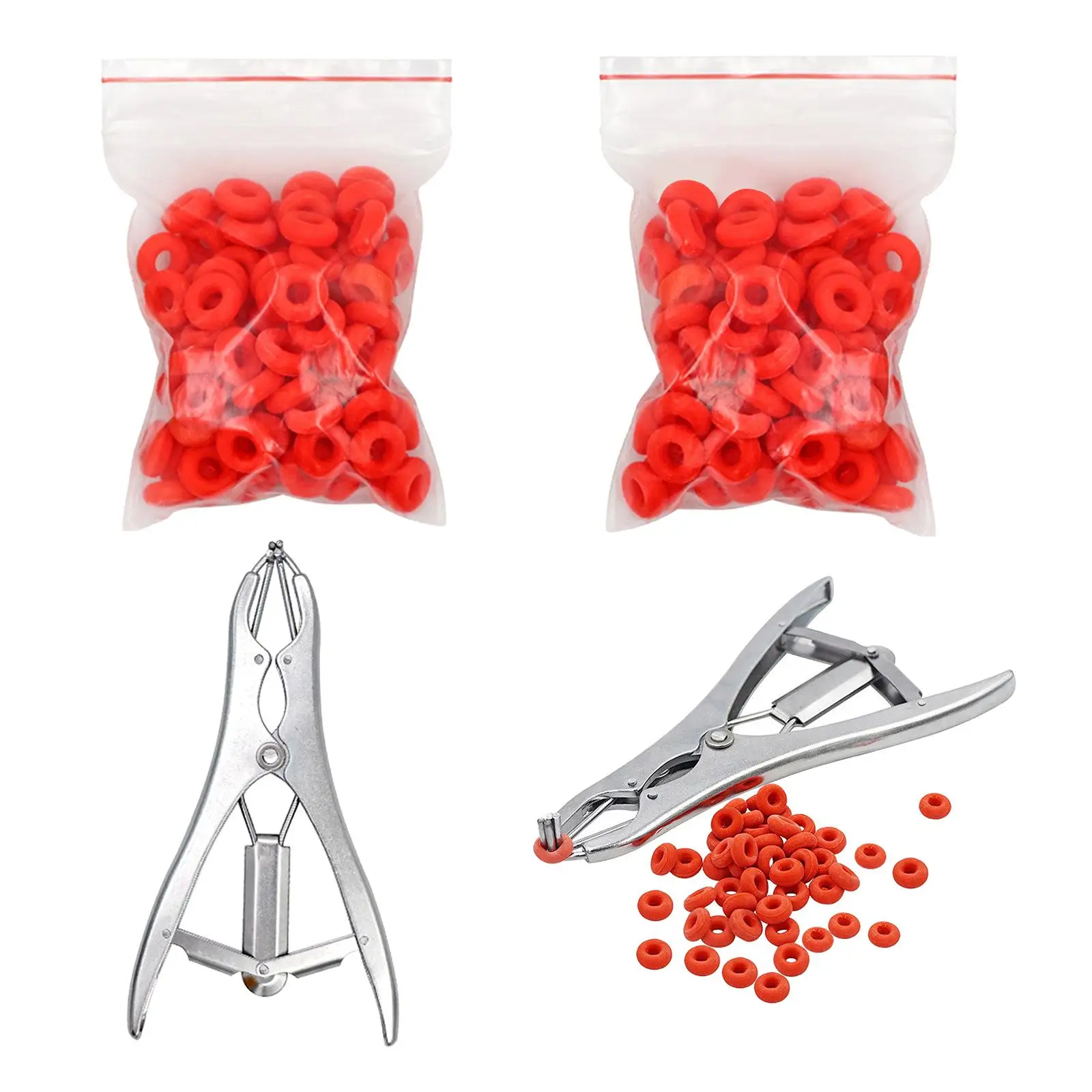 Castrating Rings Livestock Equipment Tail Cutting Castration Circle for Castrating Pliers Elastrator Sheep Farm Animals Goat 5