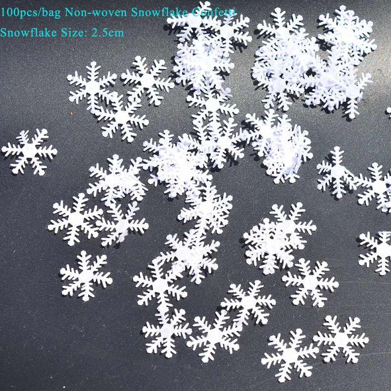 100pcs confetti 2 Снежинки Замороженные вечерние украшения DIY принадлежности для тематической вечеринки торт-Снежинка Топпер шар гирлянда наклейки на стену и так далее Декор - Цвет: 100pcs confetti 2