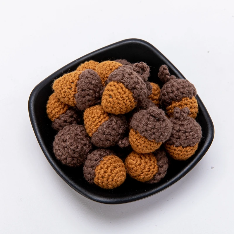 Wooden Crochet Beads Leaves Chewable Beads DIY Wooden Teething Knitting Jewelry Crib Sensory Toy Baby Teether 8pc teething toys baby teething toys