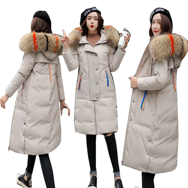 

Europe And America Big Brand Cotton-padded Clothes Mid-length Thick Cotton-padded Jacket Korean-style Fashion Cotton Coat with F