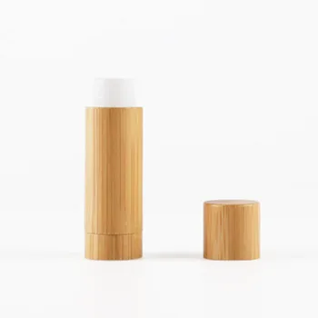 

1Pc 5g Bamboo Empty Lip Gross Container Lipstick Tube DIY Container Lip Balm Tubes Bamboo Lipstick Tube