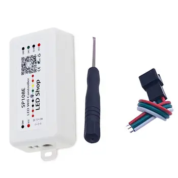 

SP108E WS2812B WS2811 WS2801 LED WiFi Controller, iOS Android App Wireless Remote Control DC5V~24V SP108E for SK6812 SK6812-RGBW