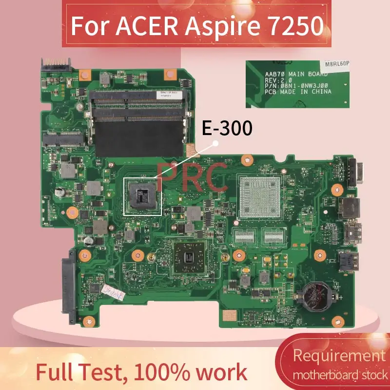 Материнская плата для ноутбука ACER Aspire 7250 E-300 материнская AAB70 REV.2.0 DDR3 | Компьютеры и