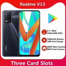 Realme V13 5G Mobiltelefon Android 11 8GB RAM 128GB 256GB ROM Dimensity 700 Octa Core 6.5 "90HZ Bildschirm 48MP Kamera Google spielen