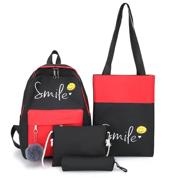 

2020 Girl School Bag for Teenage Solid Backpack College Schoolbag Women Student Bag Black Lace Bow Bundle Backpack