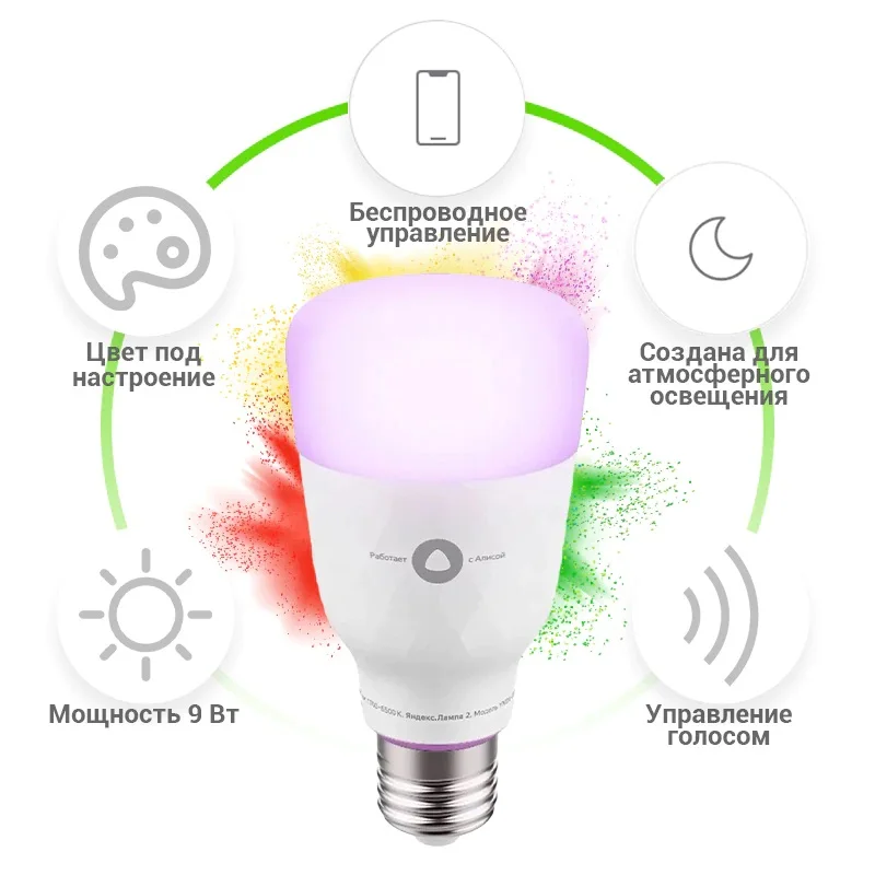 Лампа светодиодная Умная лампочка Яндекс YNDX-00010 | Лампы и освещение