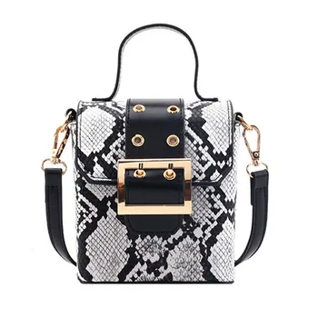 

Casual Women's Handbags Serpentine Personality Shoulder Bags Female Totes Top-handle Bucket Zipper Fashion Crossbody Bags Ladies